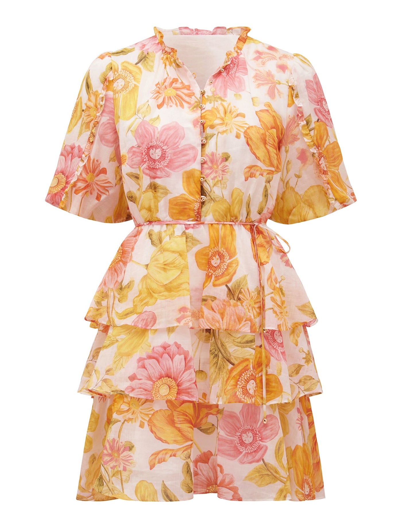 Julietta Frill Mini Dress Joni Botanical | Forever New