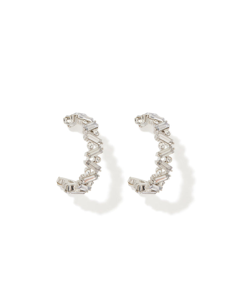 Bridie Baguette Hoop Earrings Forever New