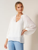 Brittany Pleated Blouse - Forever New