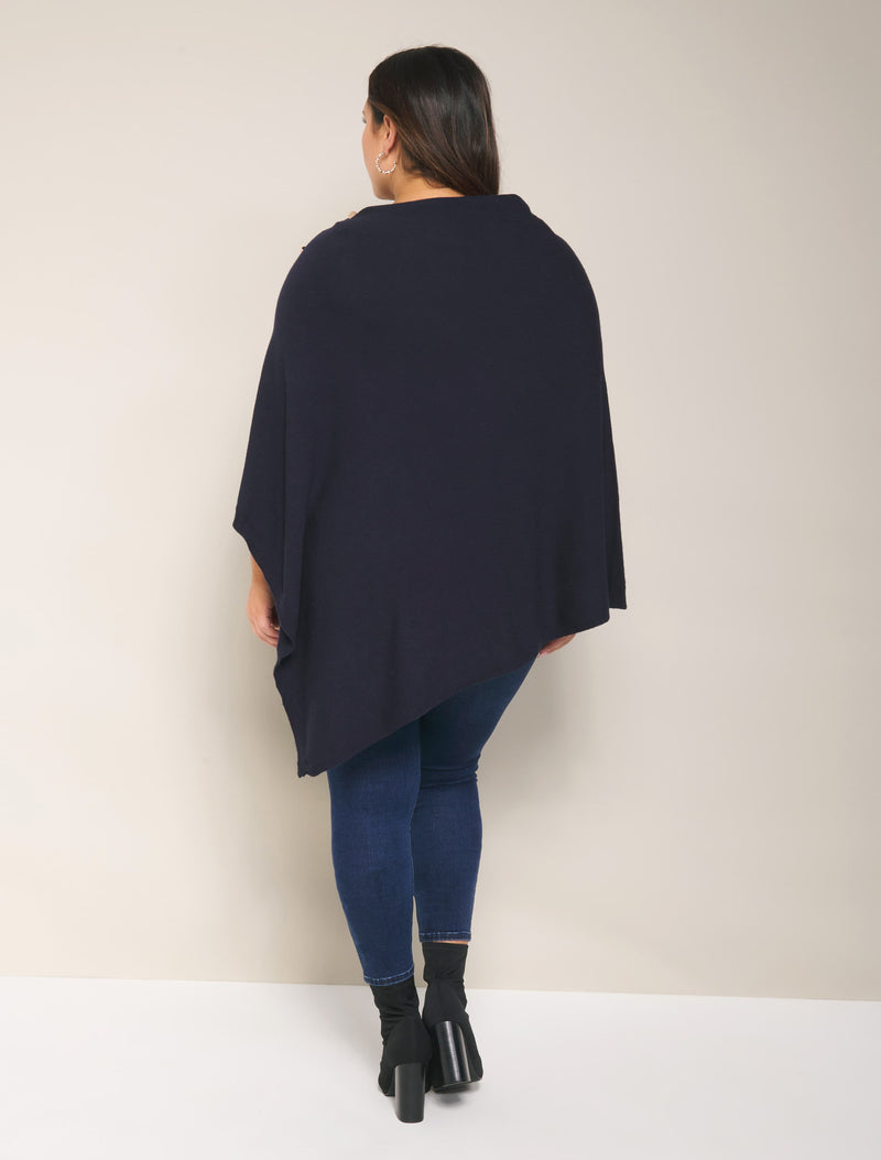 Tiffany Button Curve Poncho - Forever New