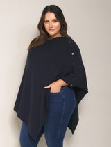Tiffany Button Curve Poncho - Forever New