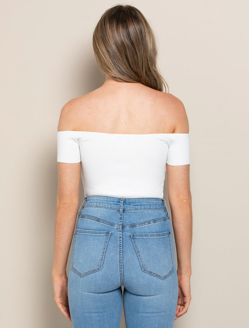 Oakley Off The Shoulder Knit Tee - Forever New