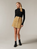 Aurora Button Cord Mini Skirt - Forever New