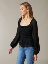 Macy Shirred Waist Blouse - Forever New