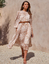 Fiona Pleat Belted Midi Dress - Forever New