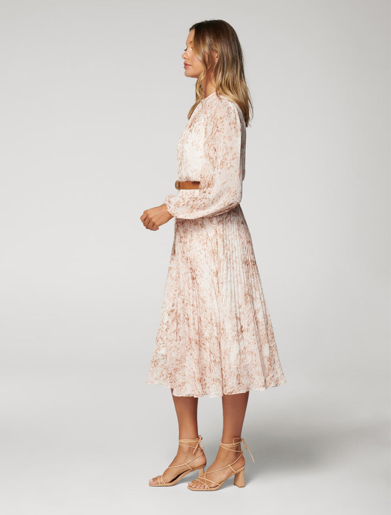 Fiona Pleat Belted Midi Dress - Forever New