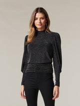 Rachel Ruched Glitter Top - Forever New