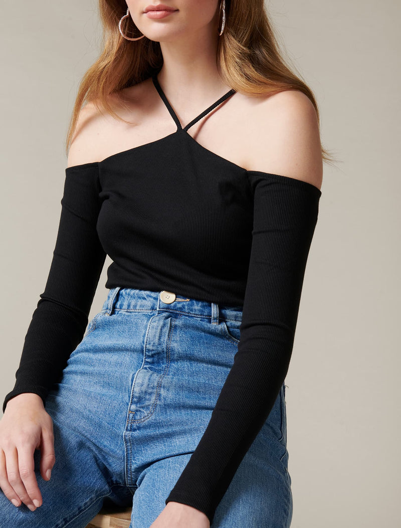 Calesta Cold Shoulder Halter Top - Forever New