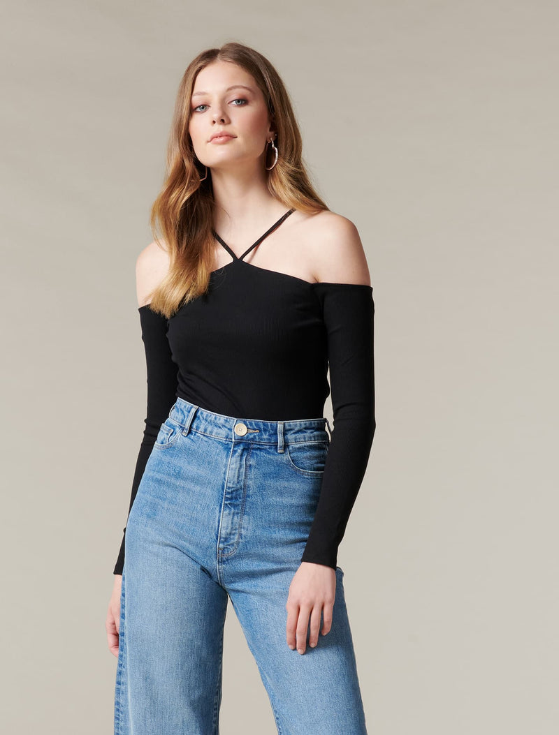 Calesta Cold Shoulder Halter Top - Forever New