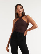 Allegra Wide Strap Arrow Neck Tank Top Forever New