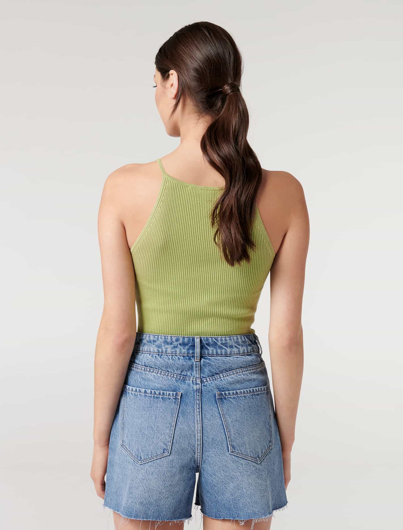 Jade High Square Neck Knit Tank Top - Forever New