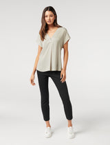 Camilla Satin Front Essential Tee - Forever New