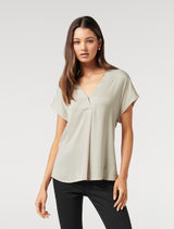 Camilla Satin Front Essential Tee - Forever New