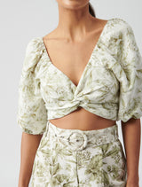 Charlotte Linen Wrap Co-Ord Top - Forever New