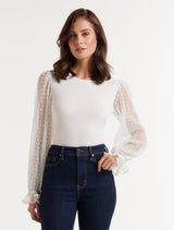 Margot Dobby Sleeve Top Forever New