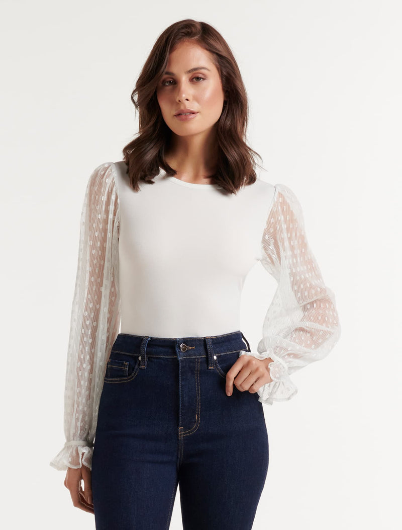 Margot Dobby Sleeve Top Forever New