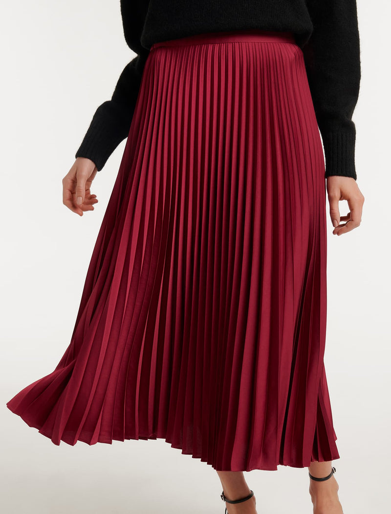 Ester Satin Pleated Skirt - Forever New