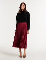 Ester Satin Pleated Skirt - Forever New