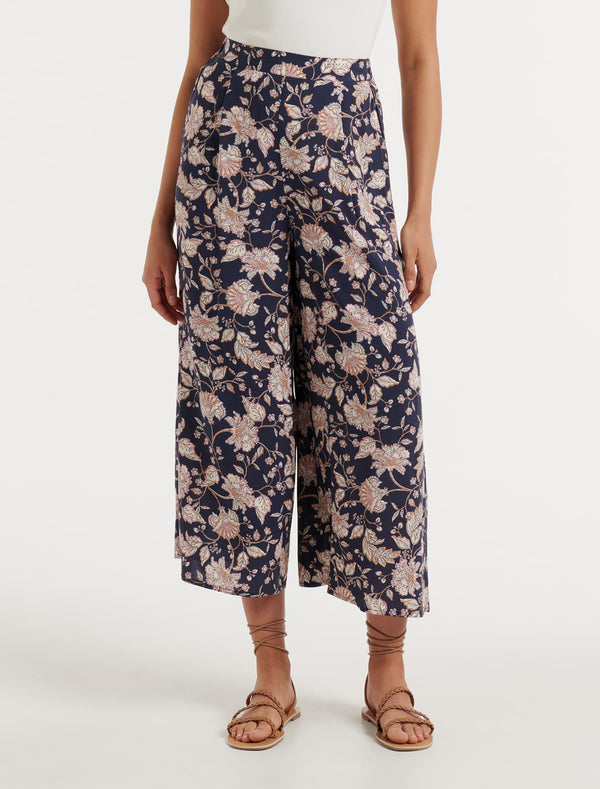 Mila Printed Elasticated Waist Pants Forever New
