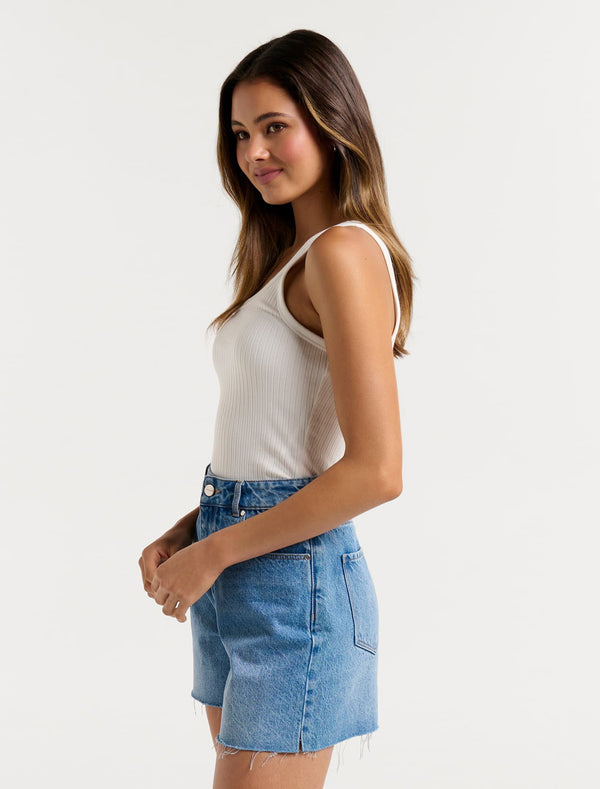 Jacinta Ribbed One Shoulder Top - Forever New