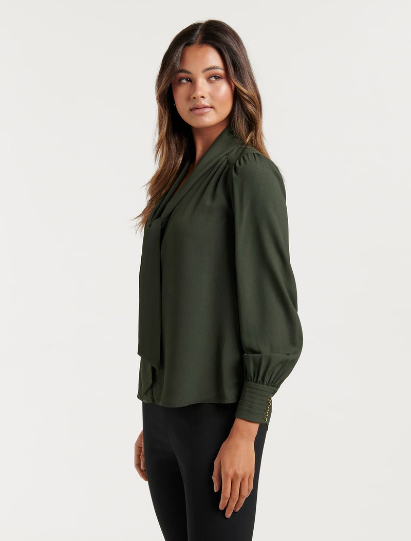 Ree Neck Tie Up Blouse - Forever New