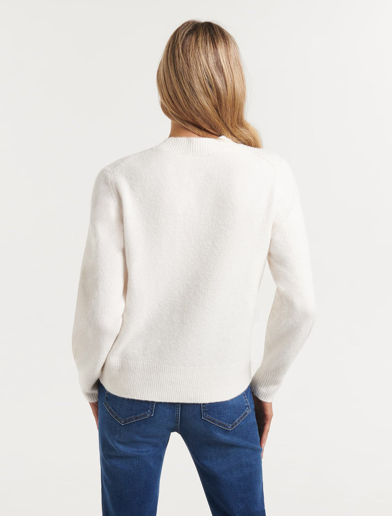 Issy Brushed Sleeve Detail Knit Jumper - Forever New