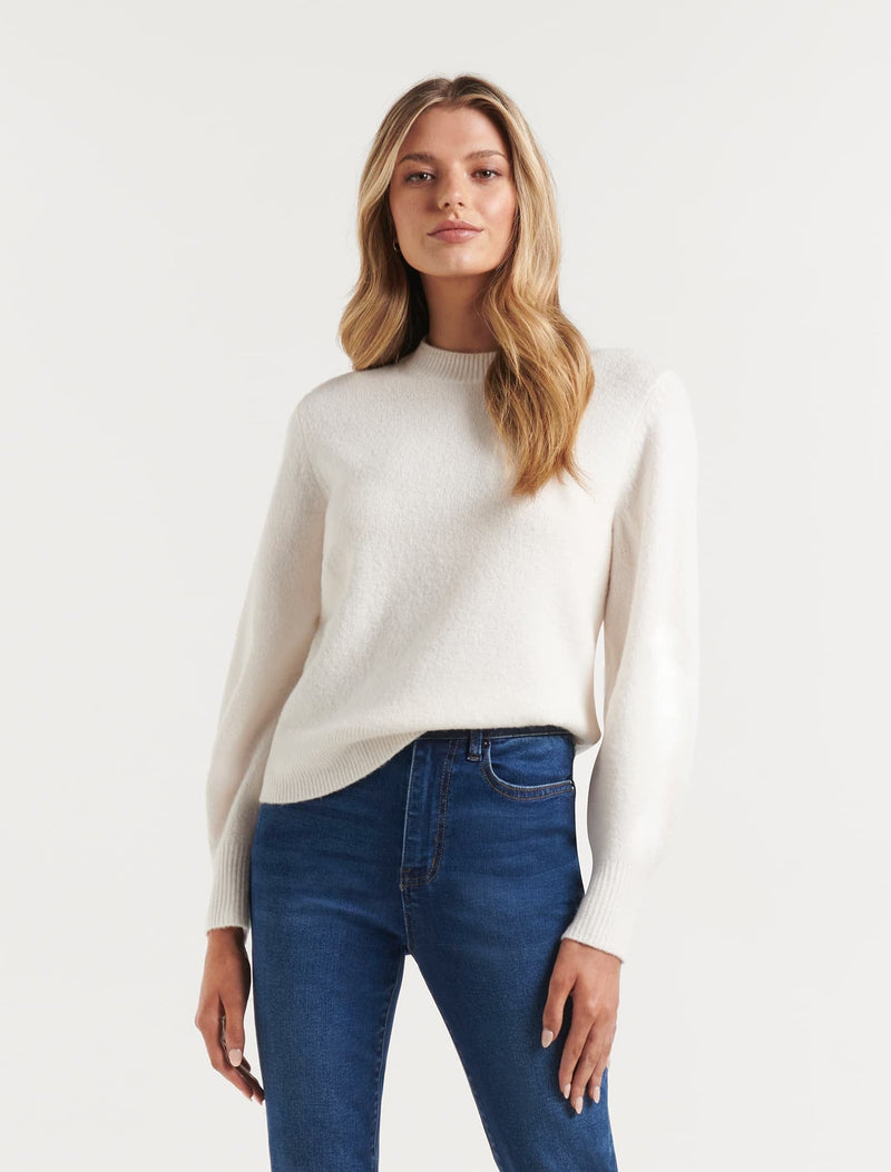 Issy Brushed Sleeve Detail Knit Jumper - Forever New