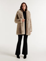 Hester Fur Peacoat Forever New