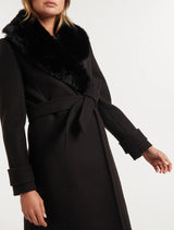 Nora Faux Fur Collar Coat - Forever New