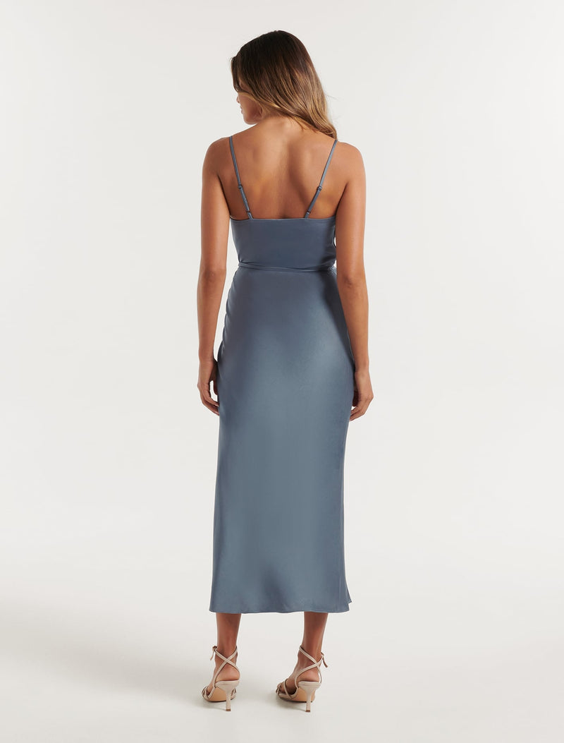 Fay Satin Cowl Ruched Slip Dress - Forever New
