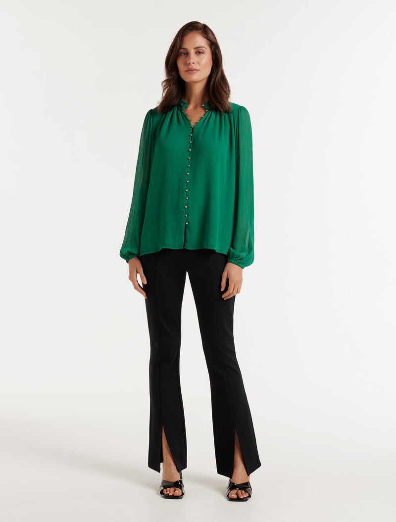 Gwen Button Detail Blouse - Forever New
