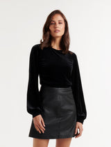 Vienna Velvet Cross Front Top - Forever New