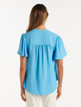 Melanie Flutter Sleeve Workwear Top - Forever New