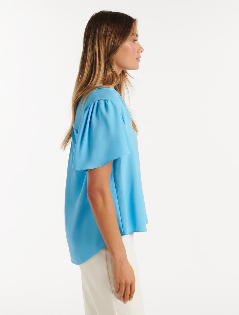 Melanie Flutter Sleeve Workwear Top - Forever New