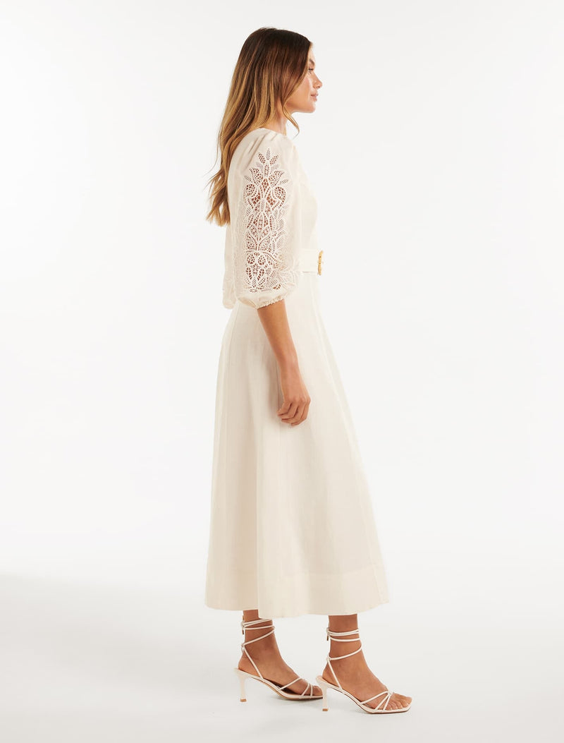 Delphi Lace Trim Midi Dress - Forever New