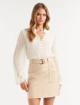 Esme Lace Button Down Blouse Forever New