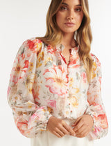 Amelia Printed Button Down Blouse Forever New