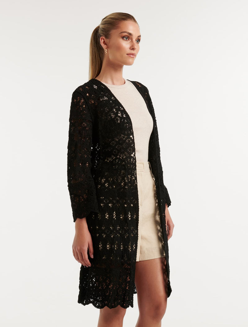 Simona Longline Crochet Kimono Forever New