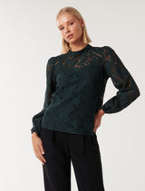 Geri Floral Lace Blouse Forever New
