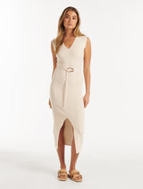 Suzana Collar Belted Knit Dress Forever New