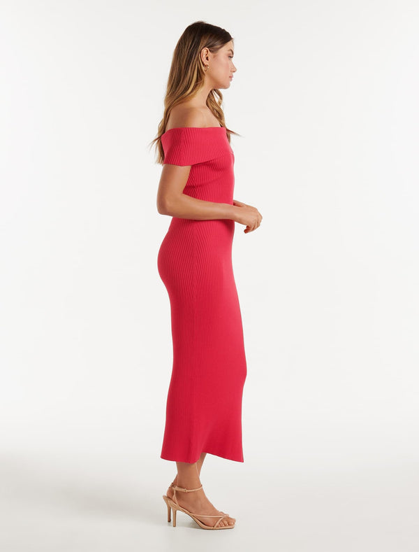 Naomi Bardot Column Knit Dress Forever New