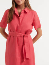 Flossy Petite Mini Linen Shirt Dress Forever New