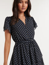Bea Flutter Sleeve Mini Dress Forever New