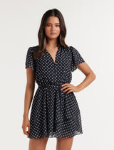 Bea Flutter Sleeve Mini Dress Forever New