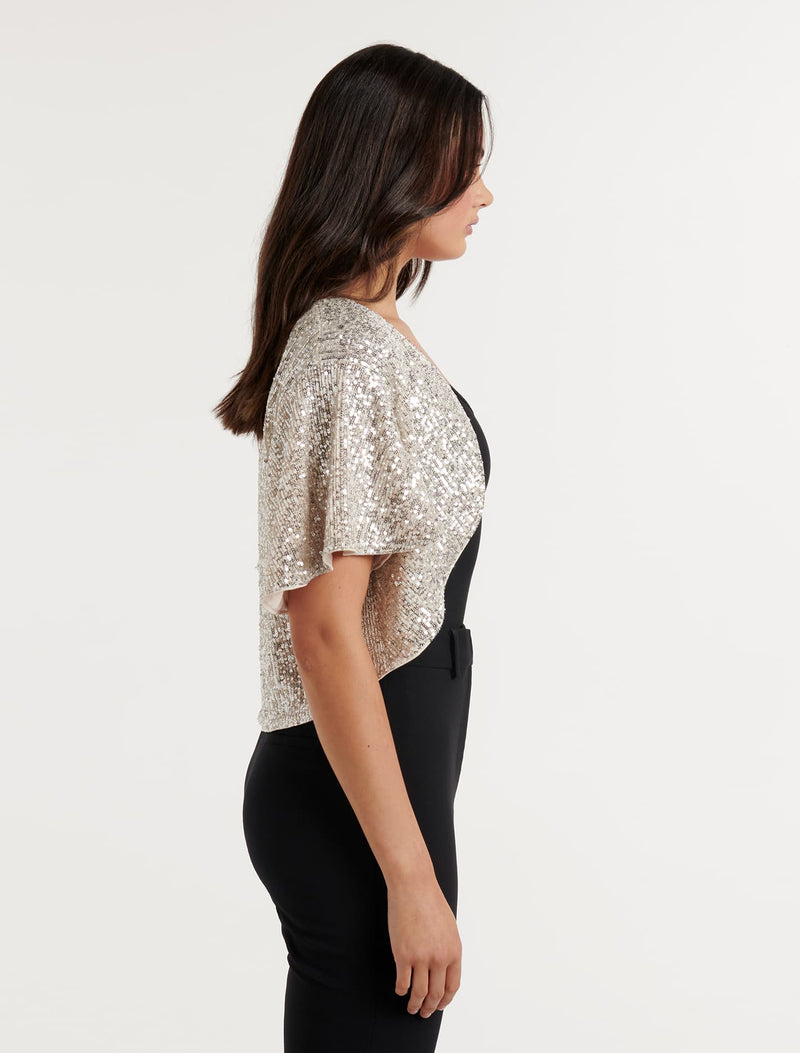 Selena Sequin Short Cape Forever New