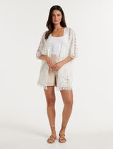 Elvira Mid Crochet Kimono Forever New