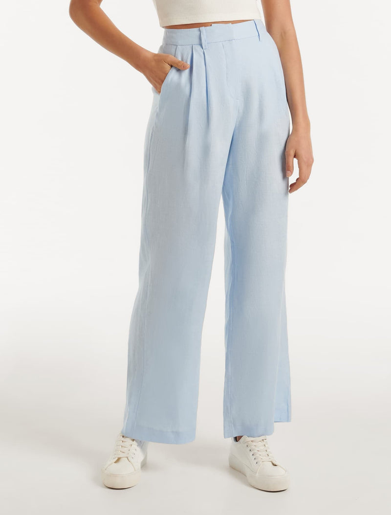 Valerie Linen Straight Leg Pants Forever New