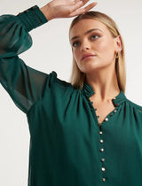 Brielle Trim Spliced Blouse Forever New