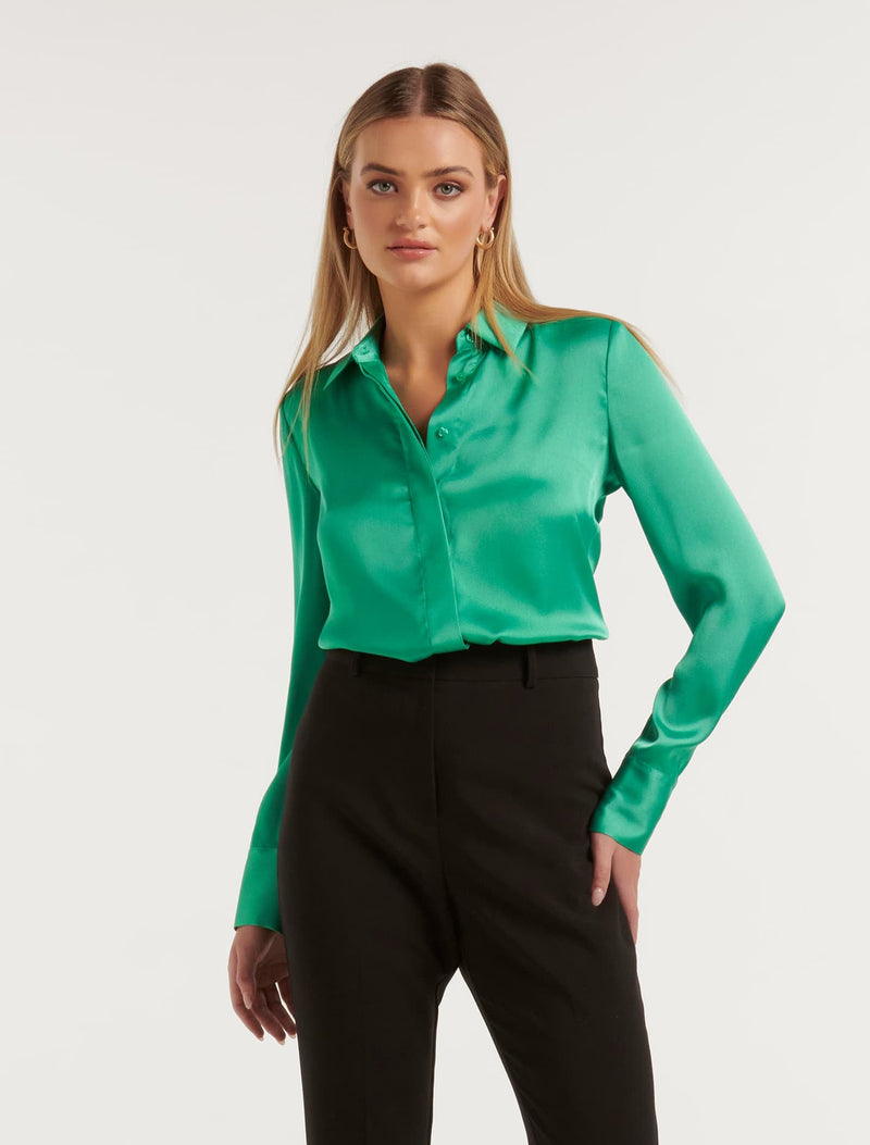 Celia Satin Shirt Forever New