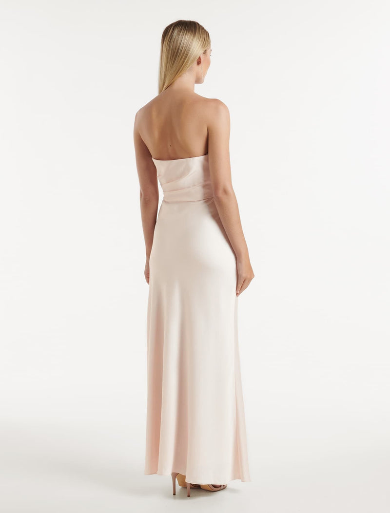 Wesley Asymm Strapless Maxi Dress Forever New